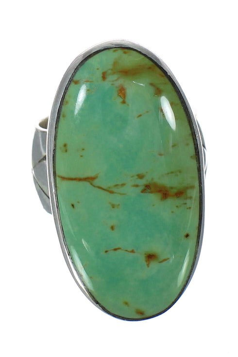 Southwestern Sterling Silver Turquoise Jewelry Ring Size 5-1/4 AX92675