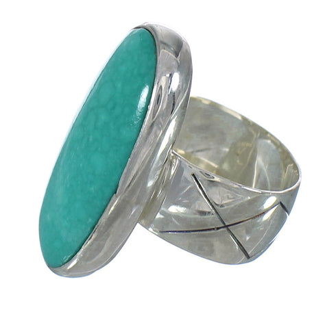 Turquoise Jewelry Authentic Sterling Silver Southwest Ring Size 5-1/2 AX92715
