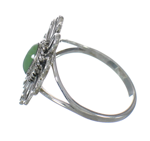 Genuine Sterling Silver Turquoise Flower Ring Size 8-1/2 FX91451