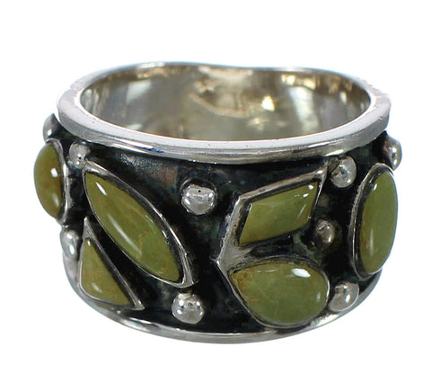 Southwestern Sterling Silver And Turquoise Ring Size 6-1/2 YX90749