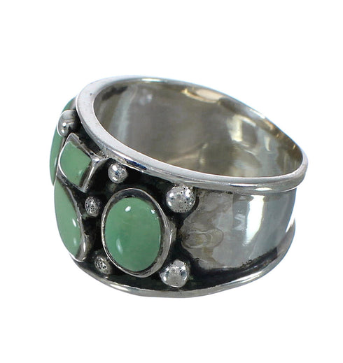 Southwestern Authentic Sterling Silver And Turquoise Ring Size 5-1/2 YX90753