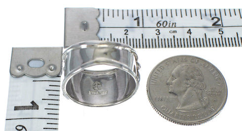 Southwestern Authentic Sterling Silver And Turquoise Ring Size 5-1/2 YX90753