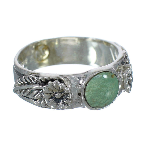 Sterling Silver And Turquoise Flower Ring Size 7-3/4 YX91608