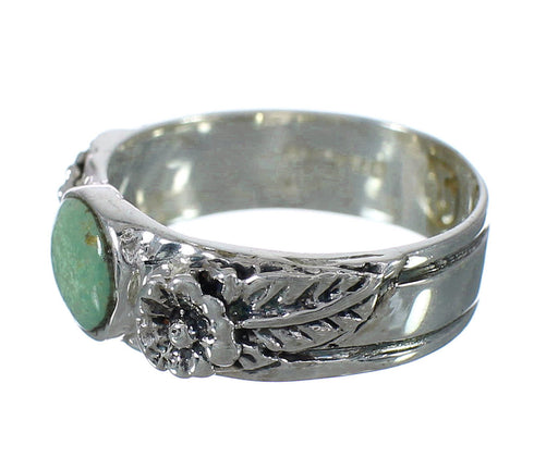 Sterling Silver And Turquoise Flower Ring Size 7-3/4 YX91608