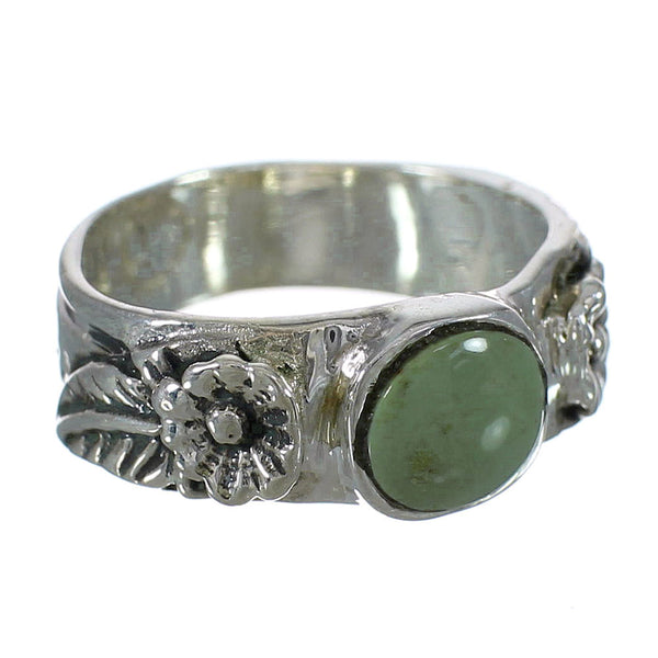 Genuine Sterling Silver Turquoise Southwest Flower Ring Size 5-3/4 YX91708