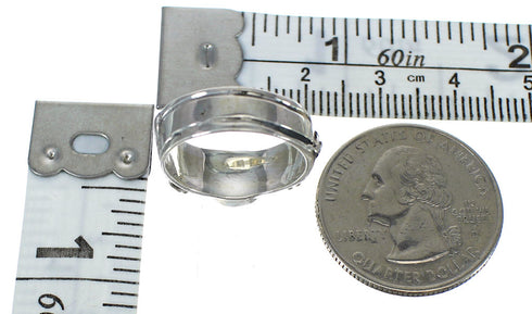 Silver Turquoise Southwest Flower Jewelry Ring Size 7-1/2 YX91721