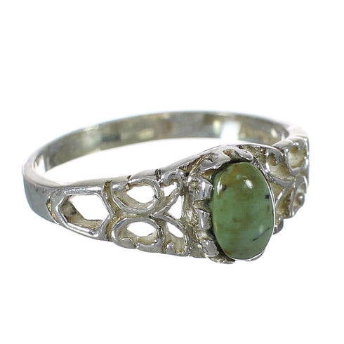 Turquoise And Silver Southwestern Ring Size 7-1/4 YX91748