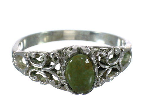 Turquoise And Authentic Sterling Silver Southwestern Ring Size 6-3/4 YX91758