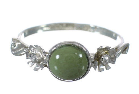 Turquoise And Genuine Sterling Silver Southwestern Flower Ring Size 7-3/4 YX90824