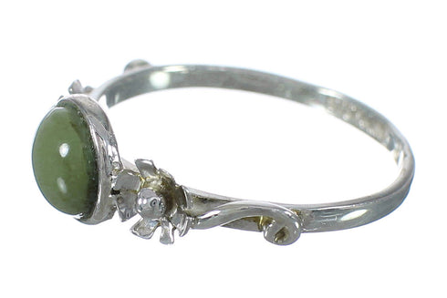 Turquoise And Genuine Sterling Silver Southwestern Flower Ring Size 7-3/4 YX90824