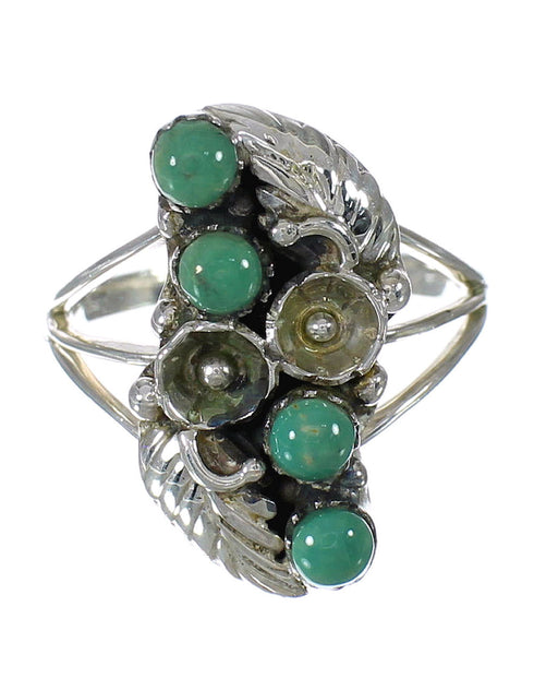 Genuine Sterling Silver Turquoise Jewelry Ring Size 7-1/2 FX91872