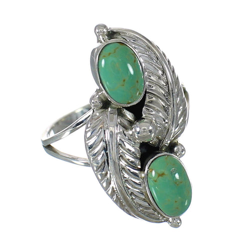 Genuine Sterling Silver Turquoise Jewelry Ring Size 4-3/4 FX91470