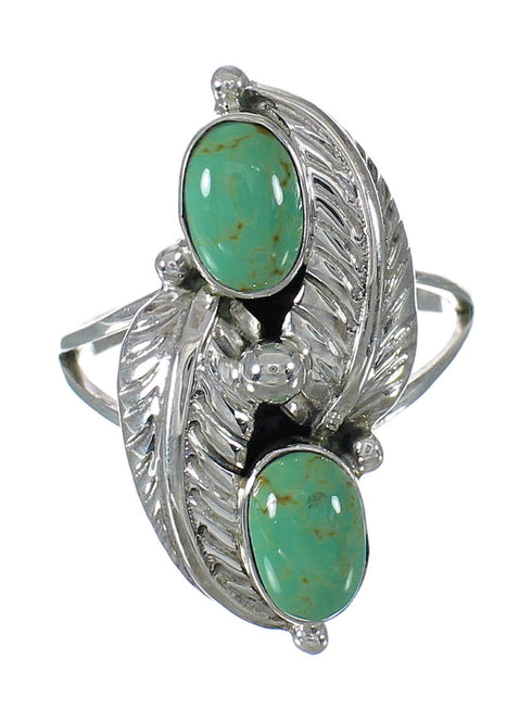 Genuine Sterling Silver Turquoise Ring Size 7 FX91475