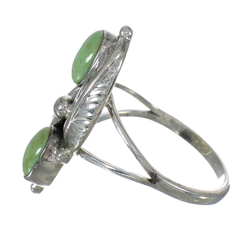 Authentic Sterling Silver Turquoise Jewelry Ring Size 7 FX91481