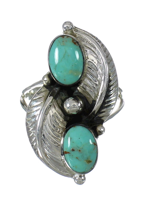 Authentic Sterling Silver Turquoise Ring Size 6-1/4 FX91493