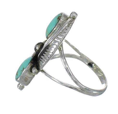 Southwest Sterling Silver Turquoise Ring Size 6-1/2 FX91494