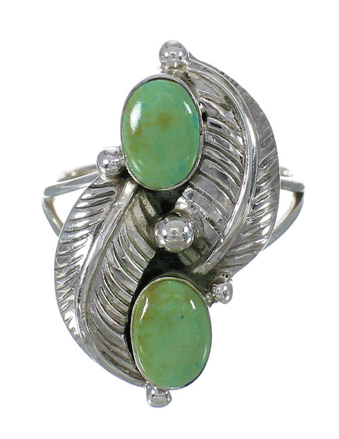 Genuine Sterling Silver Turquoise Ring Size 6-1/2 FX91499