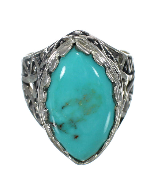 Genuine Sterling Silver Turquoise Ring Size 8-3/4 FX93391