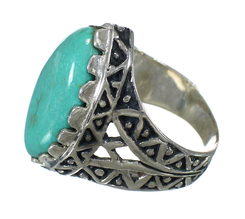 Authentic Sterling Silver Turquoise Jewelry Ring Size 6-3/4 FX93396