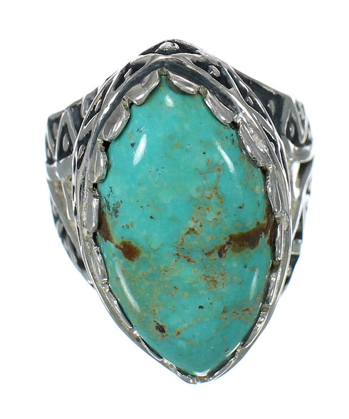 Southwest Turquoise Sterling Silver Ring Size 6-3/4 FX93415