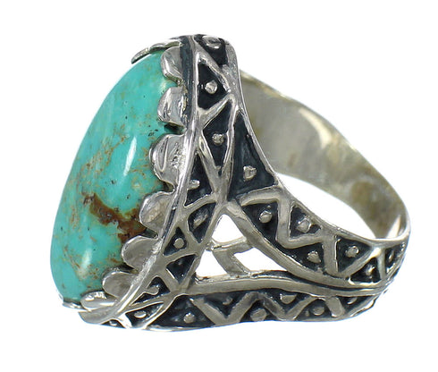 Southwest Turquoise Sterling Silver Ring Size 6-3/4 FX93415