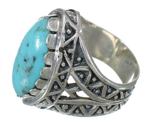 Southwest Turquoise Sterling Silver Jewelry Ring Size 6-1/4 FX93424