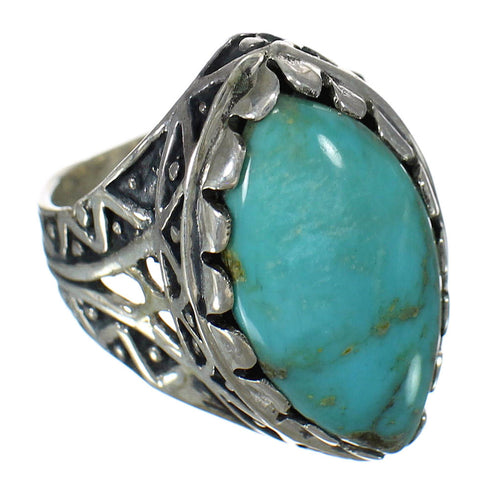 Genuine Sterling Silver Turquoise Southwest Ring Size 6-1/2 FX93431