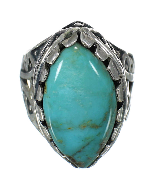 Genuine Sterling Silver Turquoise Southwest Ring Size 6-1/2 FX93431