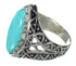 Genuine Sterling Silver Turquoise Jewelry Ring Size 6-3/4 FX93440