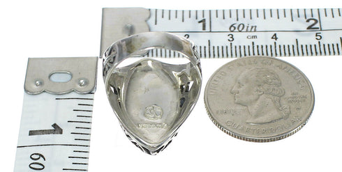 Southwest Sterling Silver Turquoise Ring Size 7-1/2 FX93442