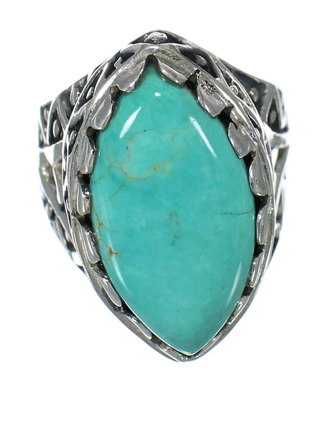 Authentic Sterling Silver Turquoise Ring Size 6-1/4 FX93443