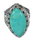 Authentic Sterling Silver Turquoise Ring Size 6-1/4 FX93443