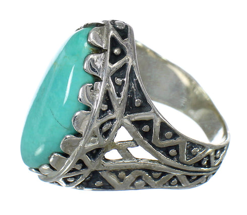 Authentic Sterling Silver Turquoise Ring Size 6-1/4 FX93443