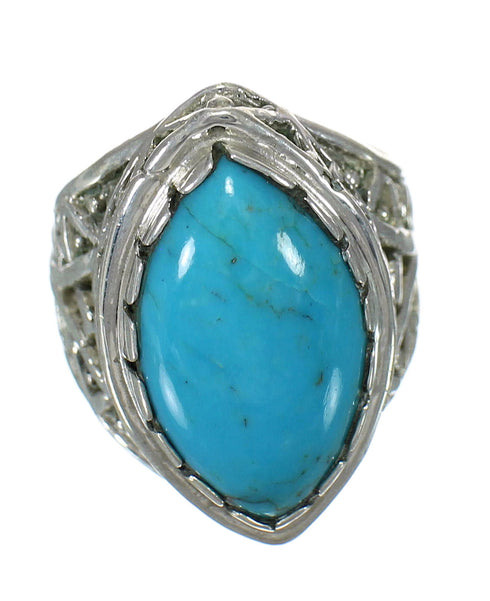 Sterling Silver Turquoise Jewelry Ring Size 6 FX93445