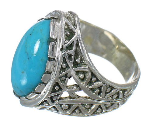 Sterling Silver Turquoise Jewelry Ring Size 6 FX93445