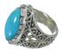 Sterling Silver Turquoise Jewelry Ring Size 6 FX93445