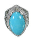 Southwest Sterling Silver Turquoise Ring Size 7-1/2 FX93450
