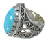 Sterling Silver Turquoise Southwest Ring Size 6-1/4 FX93449