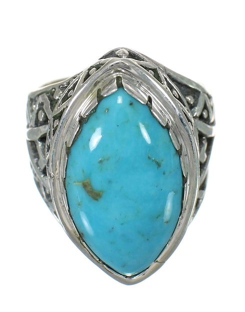 Genuine Sterling Silver Turquoise Ring Size 5-3/4 FX93452