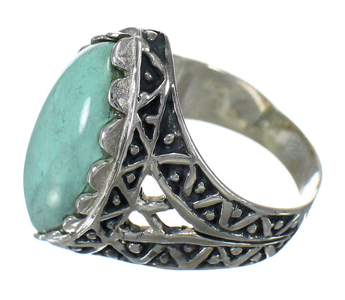 Authentic Sterling Silver Turquoise Jewelry Ring Size 8-1/4 FX93459