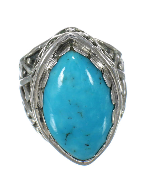 Authentic Sterling Silver Turquoise Ring Size 5-1/4 FX93463