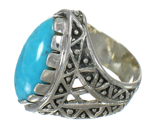 Authentic Sterling Silver Turquoise Ring Size 5-1/4 FX93463