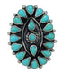 Turquoise Needlepoint Sterling Silver Southwestern Ring Size 6-1/4 RX92843