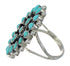 Turquoise Needlepoint Sterling Silver Southwestern Ring Size 6-1/4 RX92843
