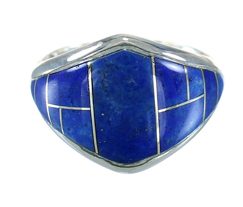 Lapis And Sterling Silver Southwest Ring Size 7-1/2 YX87806