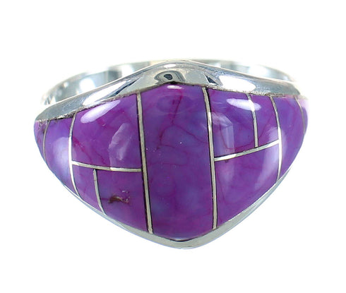 Magenta Turquoise Sterling Silver Southwest Ring Size 8-1/4 YX87816