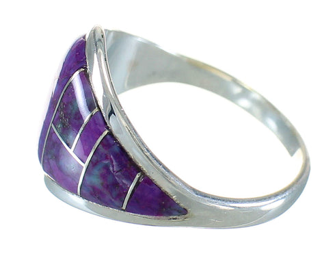 Magenta Turquoise Genuine Sterling Silver Southwestern Ring Size 5-1/4 YX87822