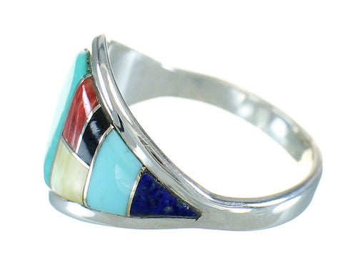 Multicolor Sterling Silver Southwestern Ring Size 7 AX87791
