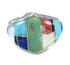 Multicolor Inlay Silver Southwest Ring Size 5 AX87799