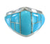 Southwest Turquoise Inlay Sterling Silver Ring Size 5-1/2 AX87937